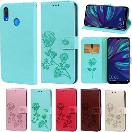 Y7 Prime Fashion Rose Flower Leather Flip Case For Huawei Y7 Prime 2019 Funds Mobile Phone Cover For Huawei Y7 Prime 2019 Capa