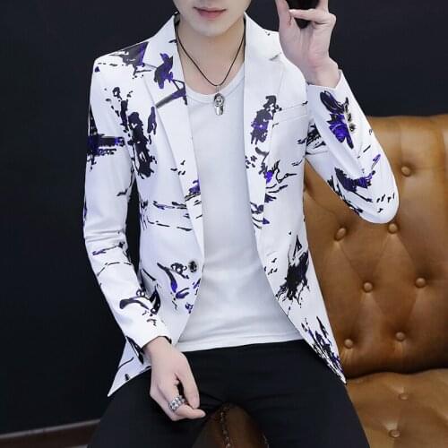 Men Blazer 2020 New Arrival Spring And Autumn Male Leisure Suit Handsome Slim Outerwear Single Button Casual Korean Style X06