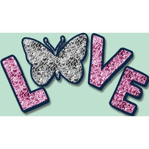 Love Beautiful Butterfly Stickers For Clothes T Shirt Iron On Patch DIY Printing Cute Animals Parches Washable Heat Transfer