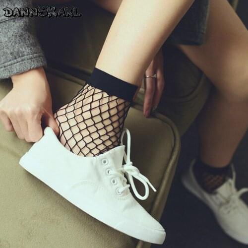 New Summer Women Black Socks Fashion Sexy Mesh Socks For Girl Grid Hollow Out Hole Woman Fishnet Sock Calcetines Meias
