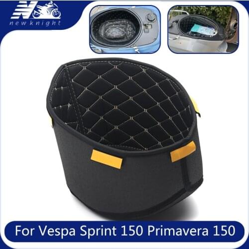 Motorcycle PU Leather Rear Trunk Cargo Liner Protector Seat Bucket Pad Storage Box mat For Piaggio Vespa Sprint 150 Primavera150