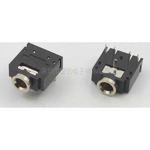 Free shipping 20 Pcs 3.5MM headphone Socket PJ-307 3F07 Audio Socket PJ307 5PIN Black