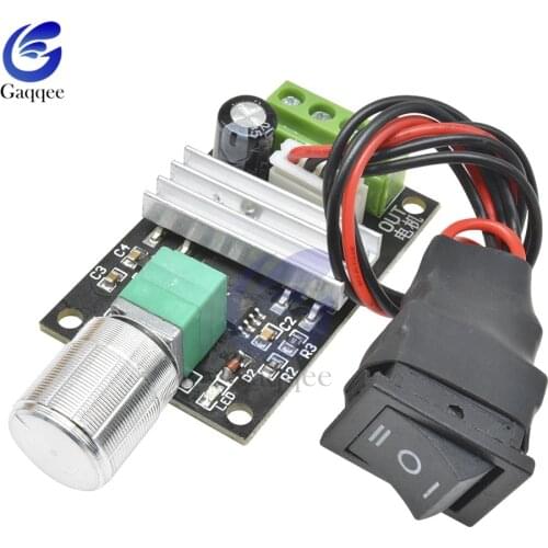 DC 6V 12V 24V 28V 3A 80W PWM Motor Speed Controller Regulator Adjustable Variable Speed Reversible Control Potentiometer Switch