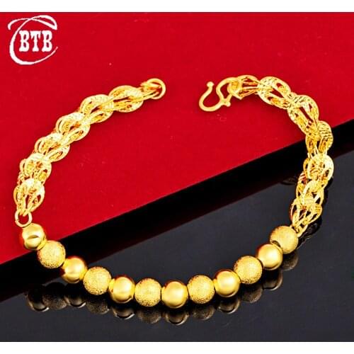 Luxury jewelry fashion golden round beads women charm lucky bracelet Muslim wedding party holiday gift bracelet wholesale
