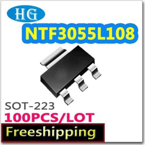 Smd NTF3055L108 100pcs/lot SOT223 N-channel 60V 3A pdf inside mosfet SOT-223