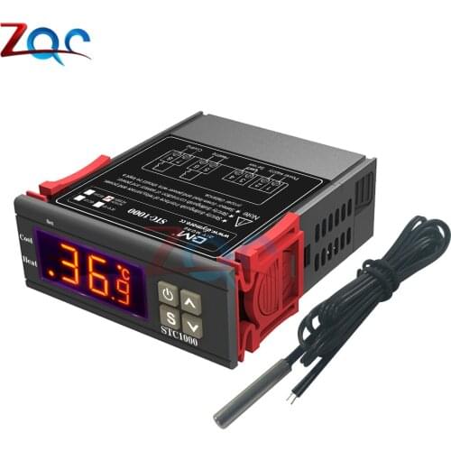 STC-1000 Temperature Controller Thermoregulator for Incubator Refrigerator Heating Cooling DC 12V / 24V / 12 -72V / AC 110 -220V