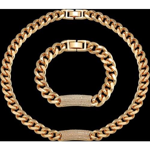 Vankeliif brand Simple zircon micro-inlaid rectangular-shaped necklace and bracelet womens jewelry set classic fashion jewelry