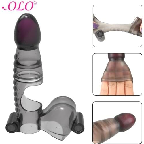 VATINE Penis Enlargement Male Penis Vibrating Ring Sleeve Delay Ejaculation Penis Extender Sleeve Sex Toys for Men
