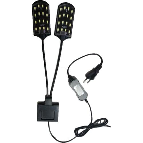 High-power Dual Head Water Grass Lighting 5730 Bean LED Clip On Clamp Lamp For Small Aquarium Fish Tank 15W 220V EU Plug