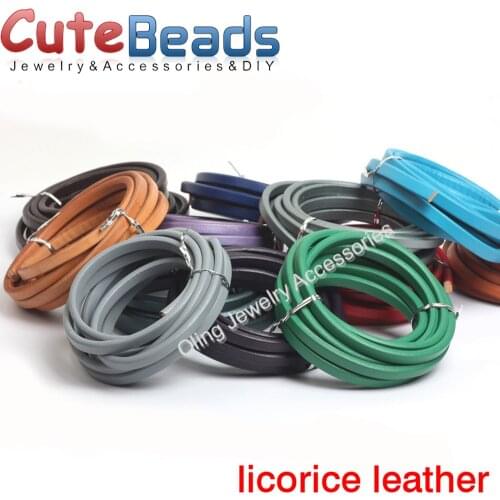 10*6mm 25CM/String Multicolor Real Licorice Leather Cords Supplies wire/cord women Bracelet Bracelets jewelry making DIY