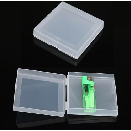 10pcs PP plastic 9cm square box cotton swab lighter dispensing portable collection translucent Storage Box