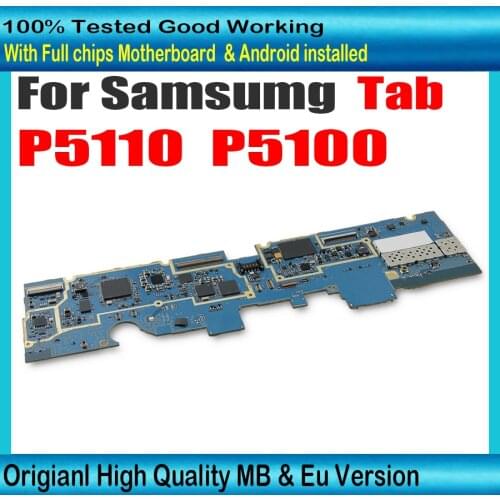 100% Original for Samsung Galaxy Tab 2 10.1 P5100 P5110 Motherboard EU Version For samsung P5100 P5110 Logic Board With chips