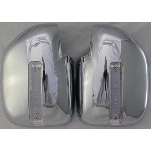 For Toyota Land Cruise 4700 LC100 FJ100 2005-2008 2PCS ABS Chrome plateddoor Rearview door mirror covers with Led