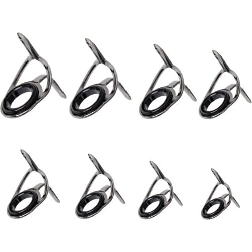 20Pcs Fishing Rod Guides 6# 8# Fishing Rod Tips Building Component Eye Rings