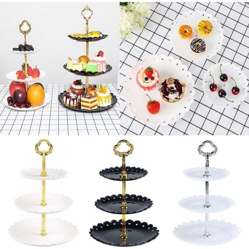 3-Tier Stand Fruit Plate Cake Dessert Vegetable Storage Rack for Wedding Party Cake Decorating Supplies Kitchen Storage Products