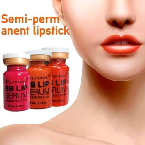 8ml BB Semi-permanent Makeup Lipstick matte Lip Gloss Glaze Lips Glow Ampoule Serum Moisturizing Cream Treatment Microneedle