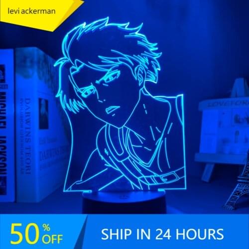 Attack on Titan Levi Ackerman Acrylic 3d Lamp for Home Room Decor Light Child Gift Levi Ackerman LED Night Light Anime