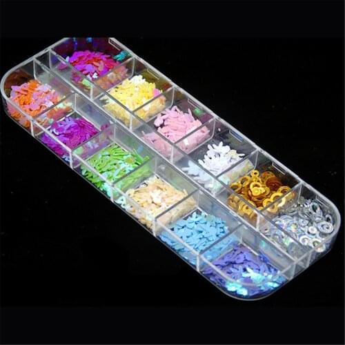 1 Box Shiny Round Circle Ultrathin Sequins Rabbit Colorful Nail Art Glitter Tips Nail Glitter Paillette Flakes Manicure Tools