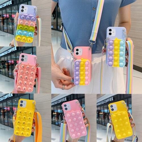 Coin Purses Pop Case For Xiaomi Mi Poco X3 GT C3 F1 F2 F3 X2 M2 M3 Pro Note 10 Lite CC9e Redmi S2 Go 10X Bubble Wallet Bag Cover