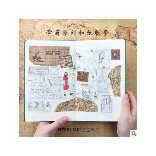 Japanese Style Top Student Series Decorative Adhesive Tape Washi Tape DIY Scrapbooking Masking Tape Vintage Style 15mm/30mm x 7m