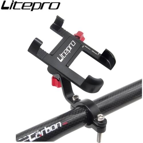 Litepro Mobile Phone Holder Non-Slip 360 Degree Rotation Adjustable Angle Cell Phone Gps Holder Stand For Folding Bicycle