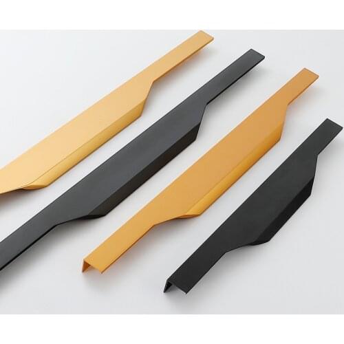 Cabinet Door Black Hidden Embedded Aluminum Alloy High Quality Sealing Side Invisible Handle