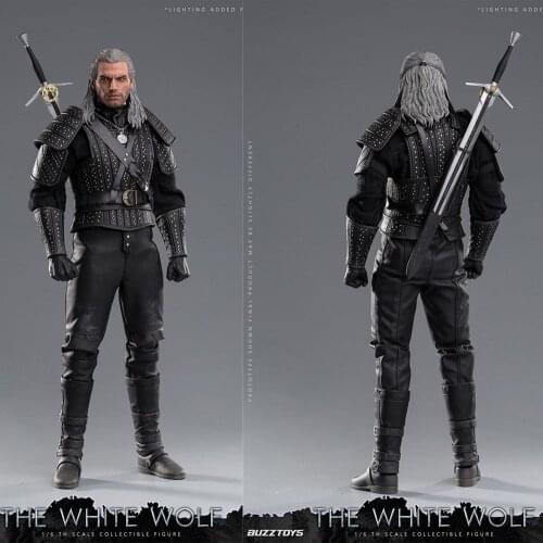 BUZ001 1/6 The White Wolf Geralt Figure Model 12'' Full Set Male Action Doll Toys for Collection Pre-sale item