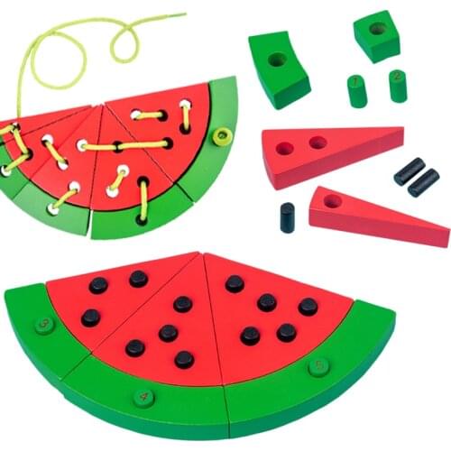 Watermelon Threading Toys Children Stringing Montessori Logic Concentration Fine Motor Training Games Educational Toys For Kids