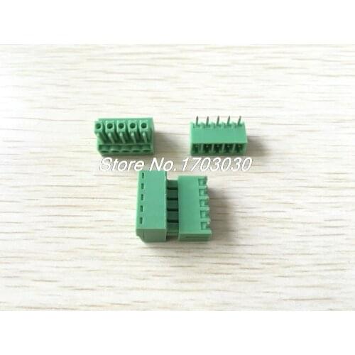 12 pcs Screw Terminal Block Connector 3.5mm Angle 5 pin/way Green Pluggable Type
