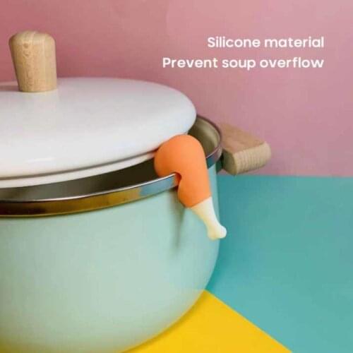 Creative silicone chili chicken drumstick carrot shape pot cover raised spill preventer For Kitchen Specialty Tool Dropshipping