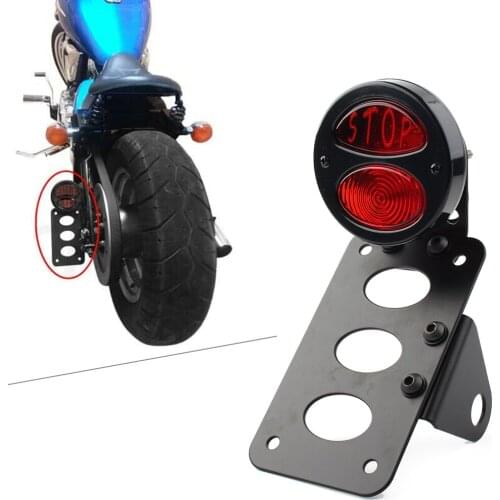 Motorcycle Stop Side Mount Tail Brake Light License Plate Bracket For Harley Softail Sportster Chopper Bobber Electra Glide