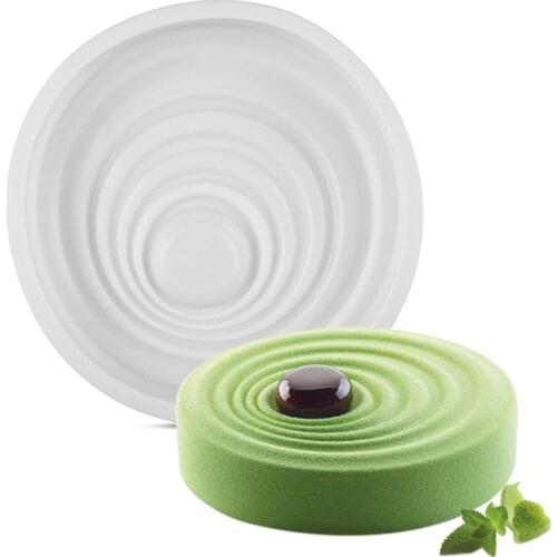 Round Ripple Silicone Mould Mousse Mold Cake Mold Circular Ripple French Dessert Silica Gel Cake Mold Baking Tool