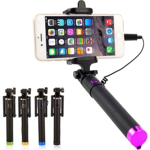 Lightweight Extendable Monopod Selfie Stick For iPhone 11 12 Pro Max Mini XS XR X 10 8 Plus Portable Handheld Wired Selfiestick