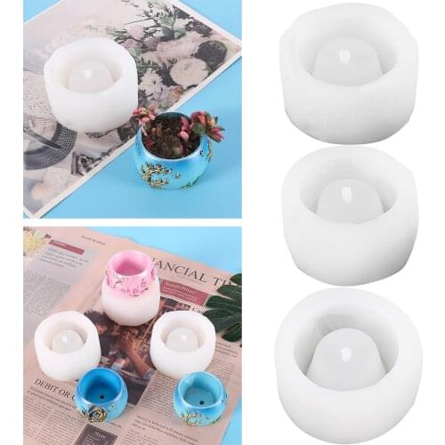 Mini Flower Pot Resin Mold Planter Jewelry Storage Box Mould Craft Tool