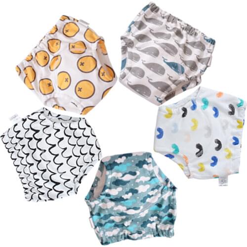 5Pcs Reusable Baby Kids Cloth Diaper Nappies Washable Infants Children Cotton Potty Training Pants Diapering & Toilet Training