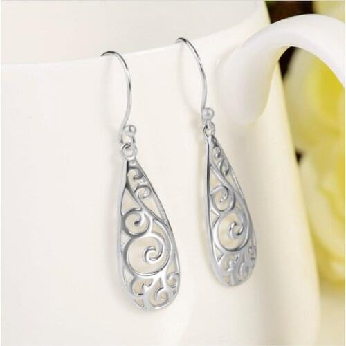 Fashion Filled Dangle Earrings Ethnic Hollow Flower Long Drop Earring For Women Hanging Earrings Jewelry