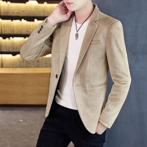 2021 Mens Autumn New Solid Color Suit Slim Youth Fashion Trendy blazer