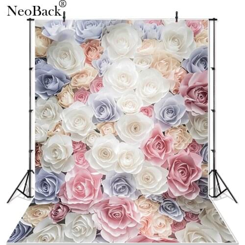 NeoBack Thin Vinyl Fabric Cloth Printed Photography Background Flower Wall Photo backdrops Studio Indoor Photo backdrops P4325