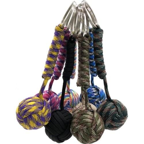 New Woven Paracord Lanyard Keychain Outdoor Survival Tactical Military Parachute Rope Cord Ball Pendant Keyring key chain