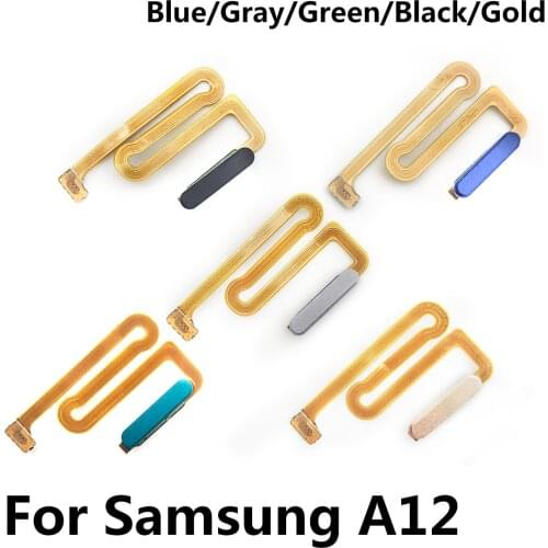 New For Samsung Galaxy A12 Fingerprint Sensor Home Return Key Menu Button With Side Power On Off Side Key Button Flex Cable