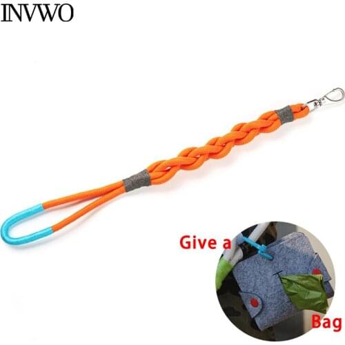 INVWO Pet Leash Traction Rope Pure 100% Cotton Solid Companion Big,Mischievous and Ferocious Dog Thick Free Small Storage Bag