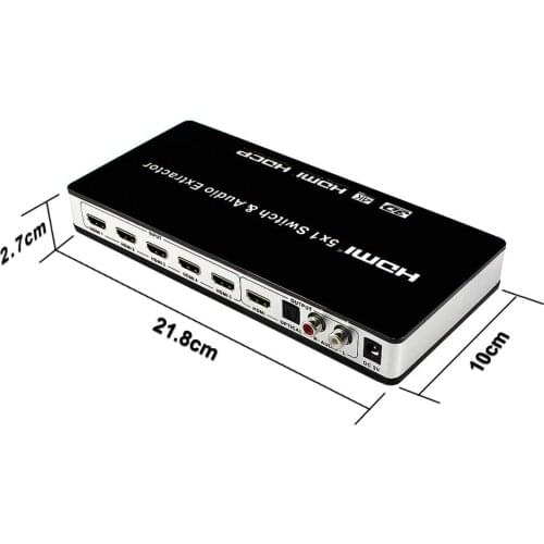 PUZHIJIE 5x1 4K2K HDMI Switch Support 4x1 HDMI 1.4 3D 1080P Wireless Remote Control HDMI switcher Box for PC HDTV