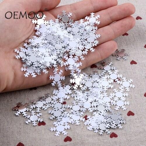 15g 18*18mm White Snowflake Merry Christmas Tin foil Confetti For Home Party Decoration