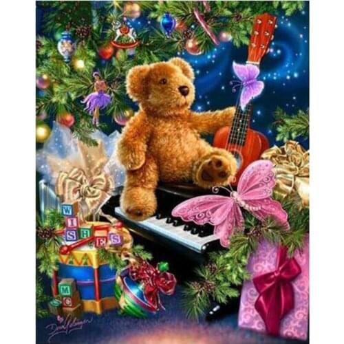 DIY Diamond Embroidery Needlework Diy Diamond Painting Cross Stitch Pasted Fashion Christmas Decoration & teddy bear gift AS325