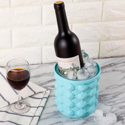 Silicone Ice Maker Fast Cold Ice Bucket Whiskey Wine Ice Cooler Beer Freeze Barrel Cabinet Space Saving Kitchen Ice Making Tools