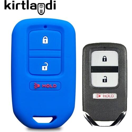 Silicone Fob Key Case Holder Cover for Honda Fit CR-V CRV HRV Pilot Accord CR-Z EX EXL 3 Button Remote Control Car Key Cover Set