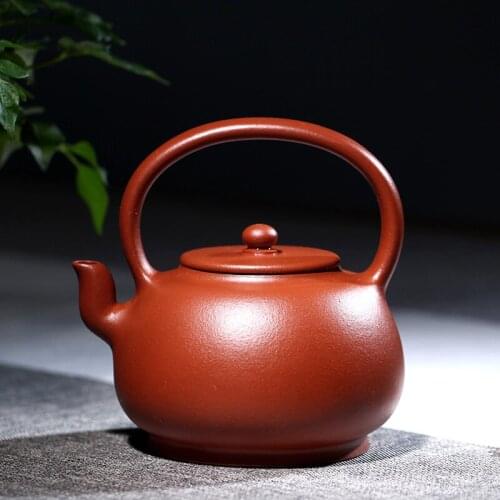 TaoYuan 】 yixing purple sand famous TaoJian pure manual recommended teapot zhu mud girder simple but elegant