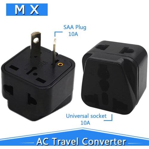 Universal Black White One Turn Two Australian Standard Plug US EU UK to AU 3 Pin Travel Converter Power Plug