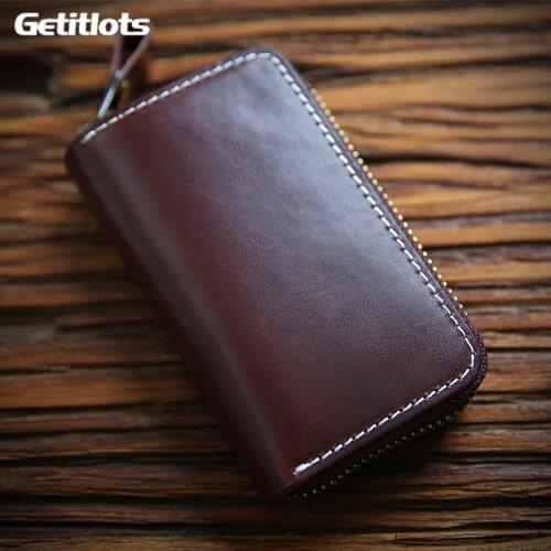 Vintage Leather Key Holder Men Keys Pocket Women Keychain Wallet Chain Car Key Holder Zipper Keys Holder Organizer Mini Keychain