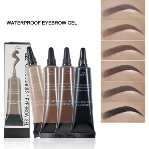 Eye Brow Tattoo Tint Dye Gel Eyebrow Cream With Brush Waterproof Long Lasting